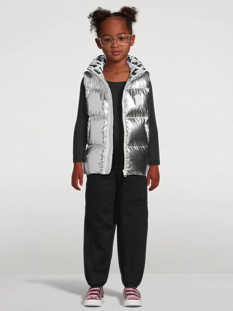 Charlee-M Metallic Light Down Puffer Vest