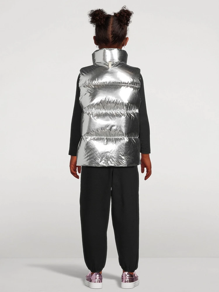 Charlee-M Metallic Light Down Puffer Vest