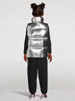 Charlee-M Metallic Light Down Puffer Vest
