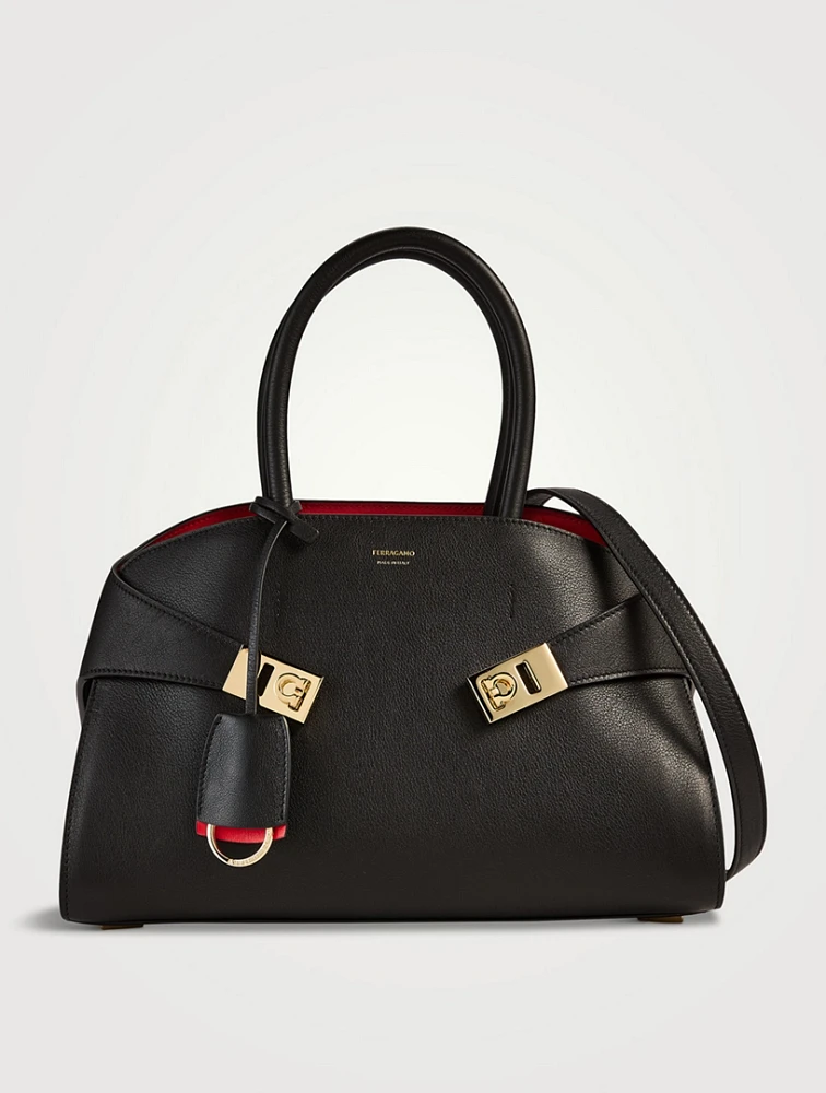 Medium Hug Bicolour Leather Satchel