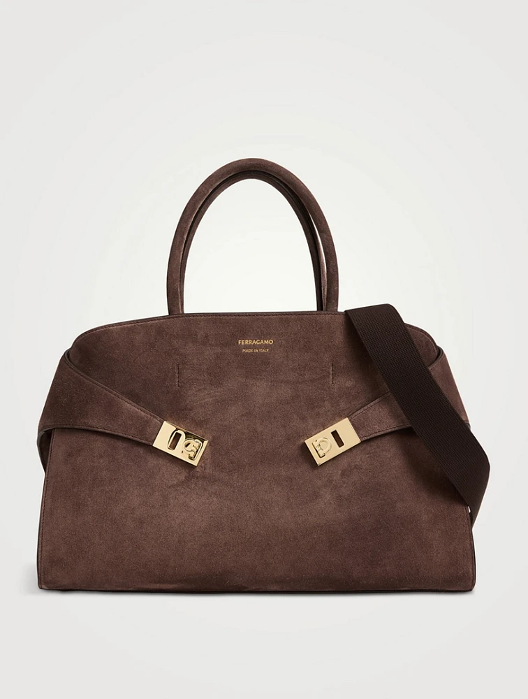 Medium Hug Suede Satchel