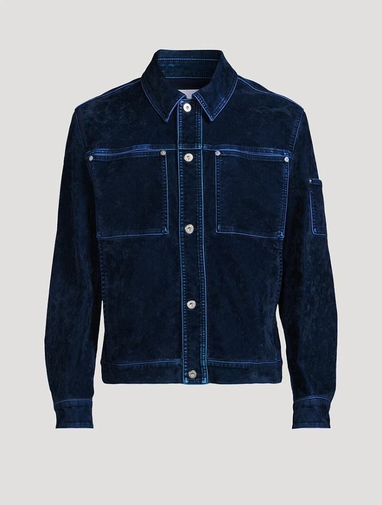 Flocked Denim Trucker Jacket