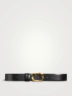 Snake Buckle Leather Belt