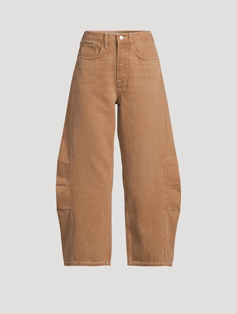 Walker Mid-Rise Barrel-Leg Jeans