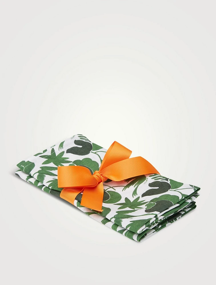 Set Of Two Large Linen Napkins