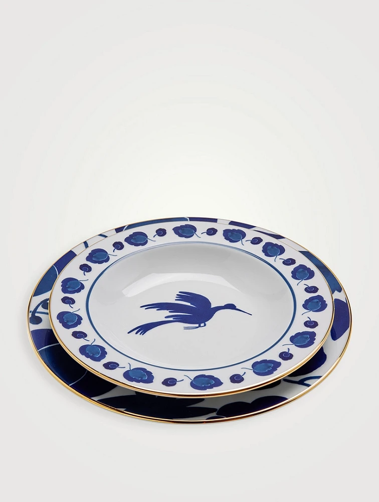 Two-Piece Soup And Dinner Plate Set