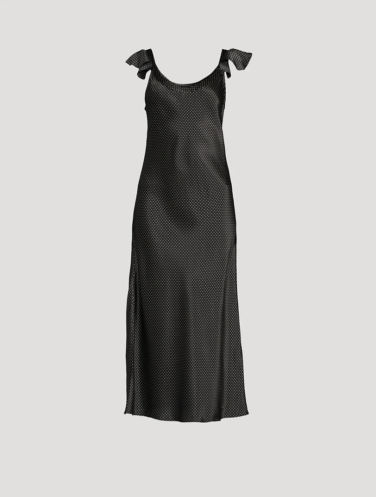 Agoura Silk Dress Polka Dot Print