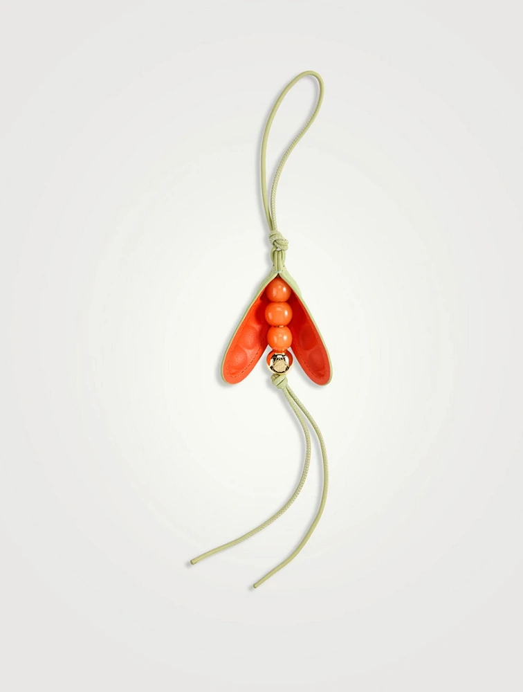 Pea Pod Leather Bag Charm