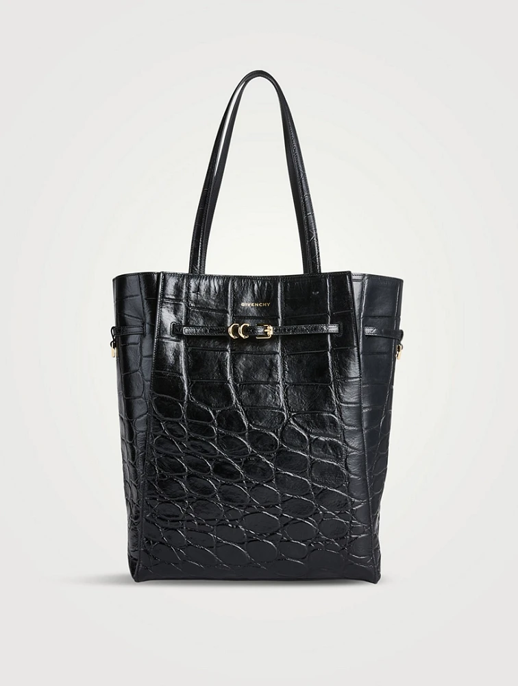 Medium Voyou Croc-Embossed Leather Tote Bag