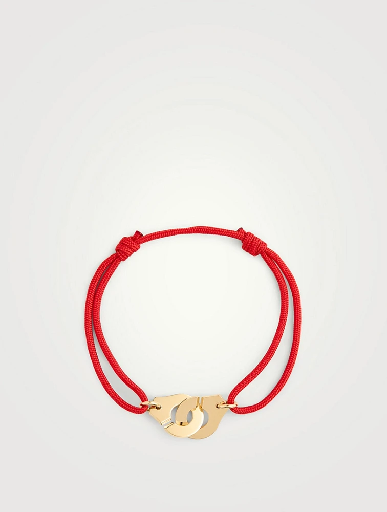 Menottes Dinh Van R12 Cotton Cord And Gold Bracelet