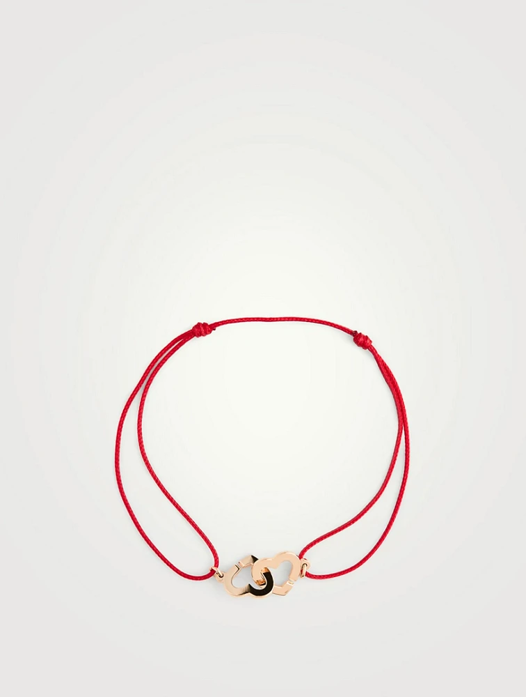 Double Cœurs R9 Satin Cord And Rose Gold Bracelet