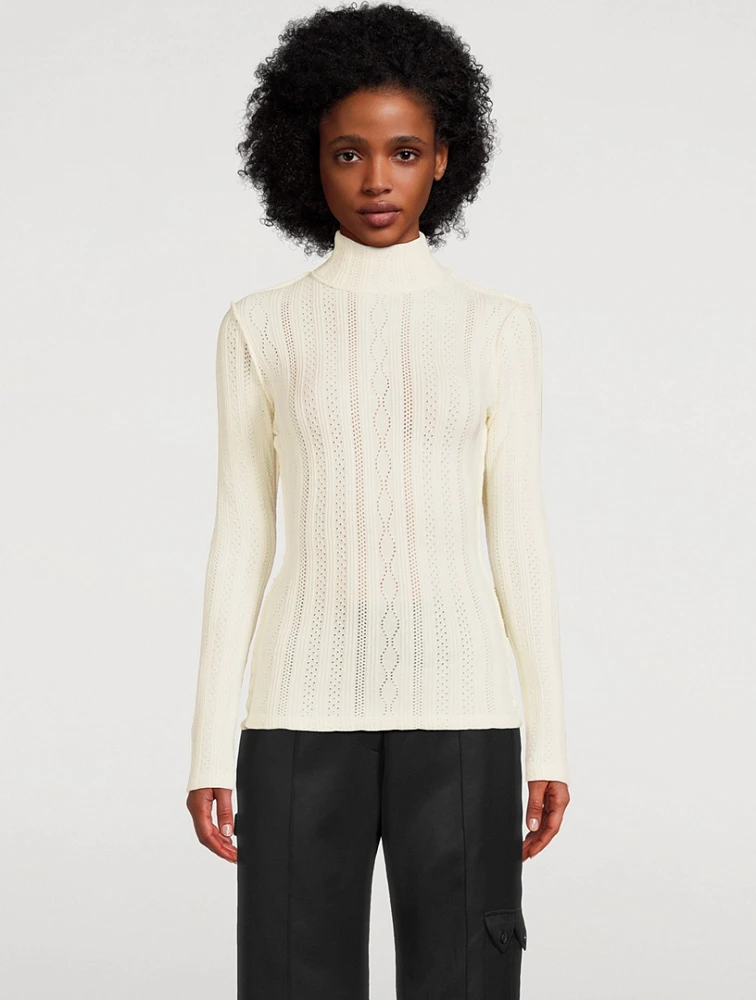 Pointelle Turtleneck
