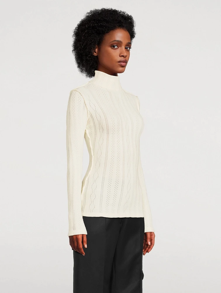 Pointelle Turtleneck