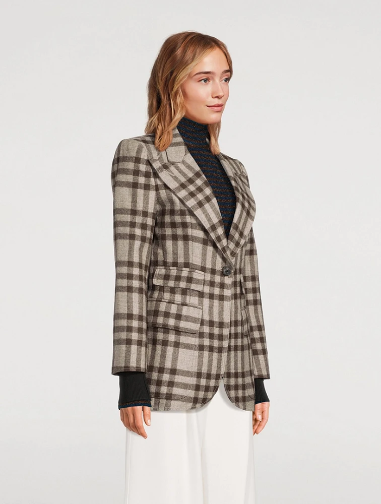 Birkin Wool Blazer With Ribbed Cuffs