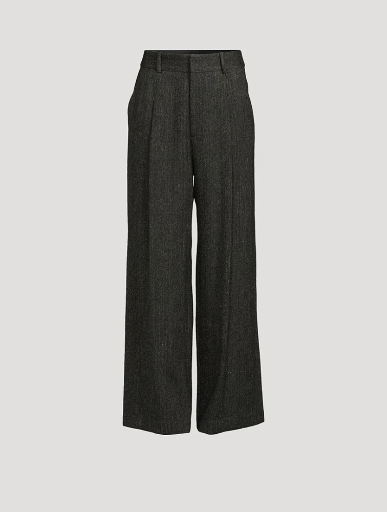 Pleated Wide-Leg Trousers
