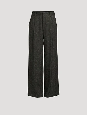 Pleated Wide-Leg Trousers