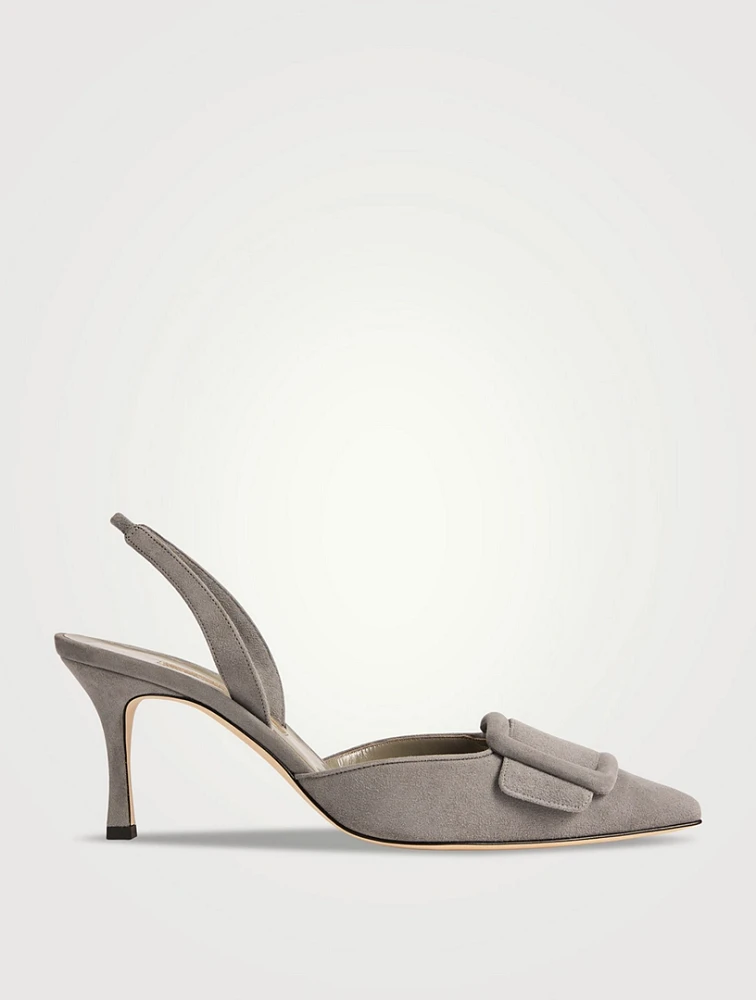 Mayslibi Suede Slingback Pumps