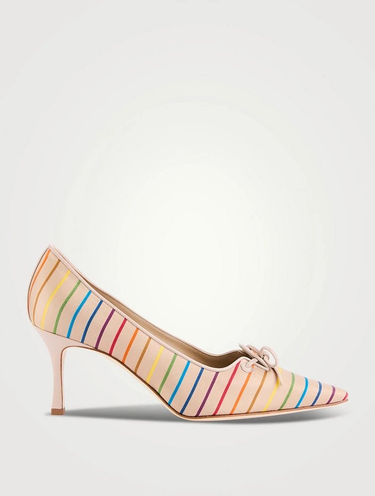 Zaman Silk Pumps Stripe Print