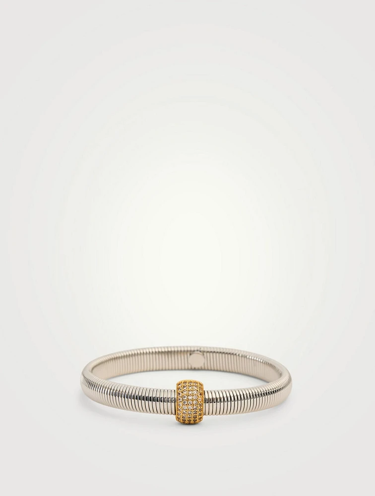 Pavé Dome Snake Chain Bracelet