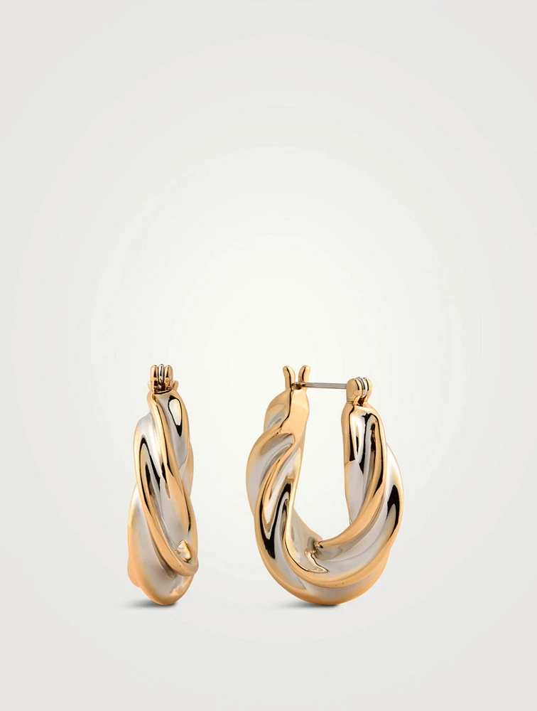 Perry Two-Tone Hoop Earrings