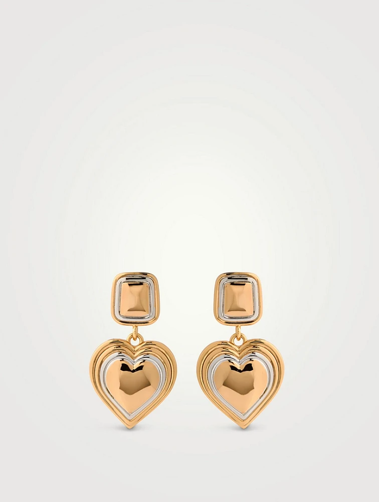 Two-Tone Heart Earrings