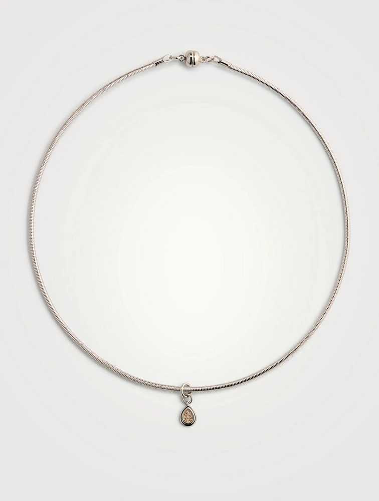 Pear Charm Snake Chain Necklace