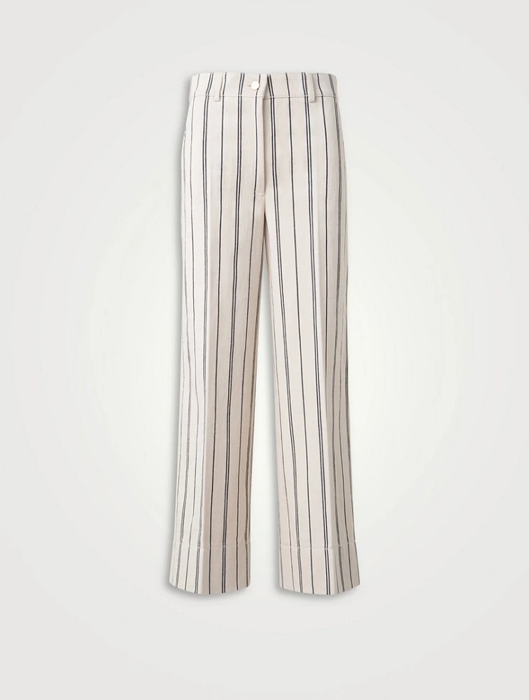Chiara Wide-Leg Jeans Stripe Print
