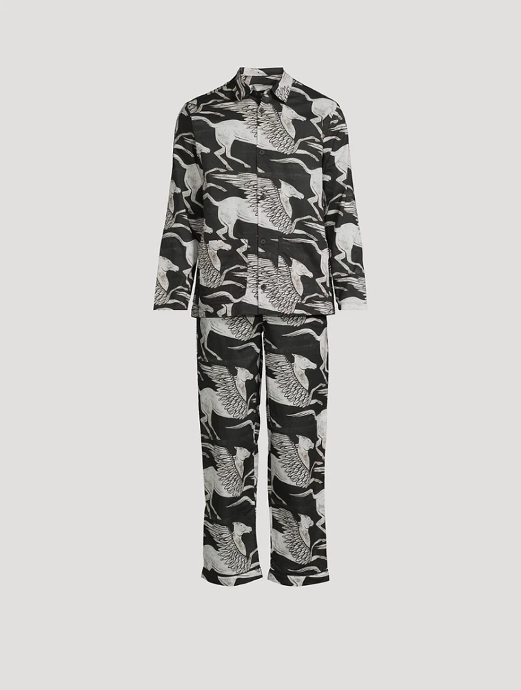 Pocket Pajama Set Pegasus Print
