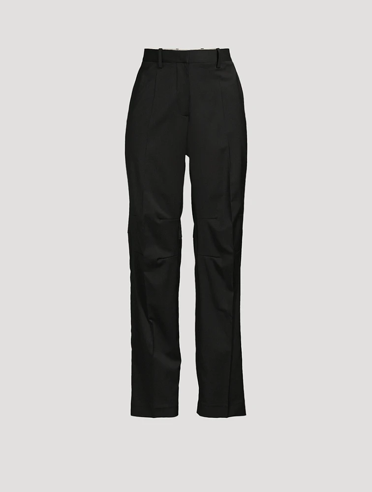 Curved Wool Trousers