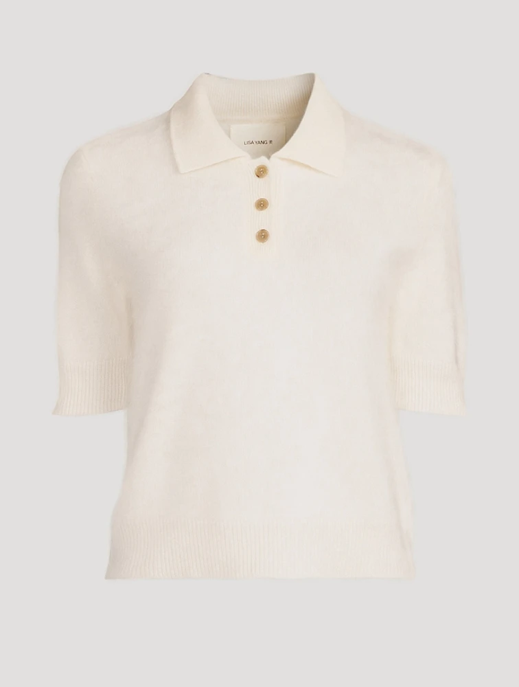 Carolyn Brushed Cashmere Polo Sweater