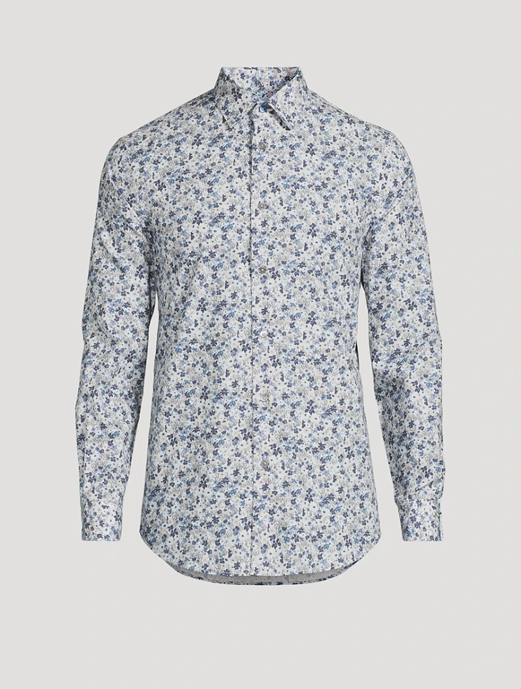 Tailored-Fit Shirt Floral Print
