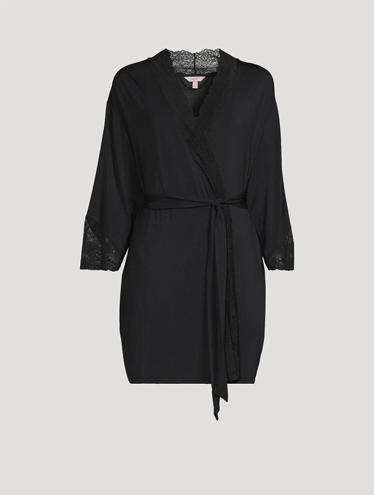 Lara Lace-Trimmed Robe