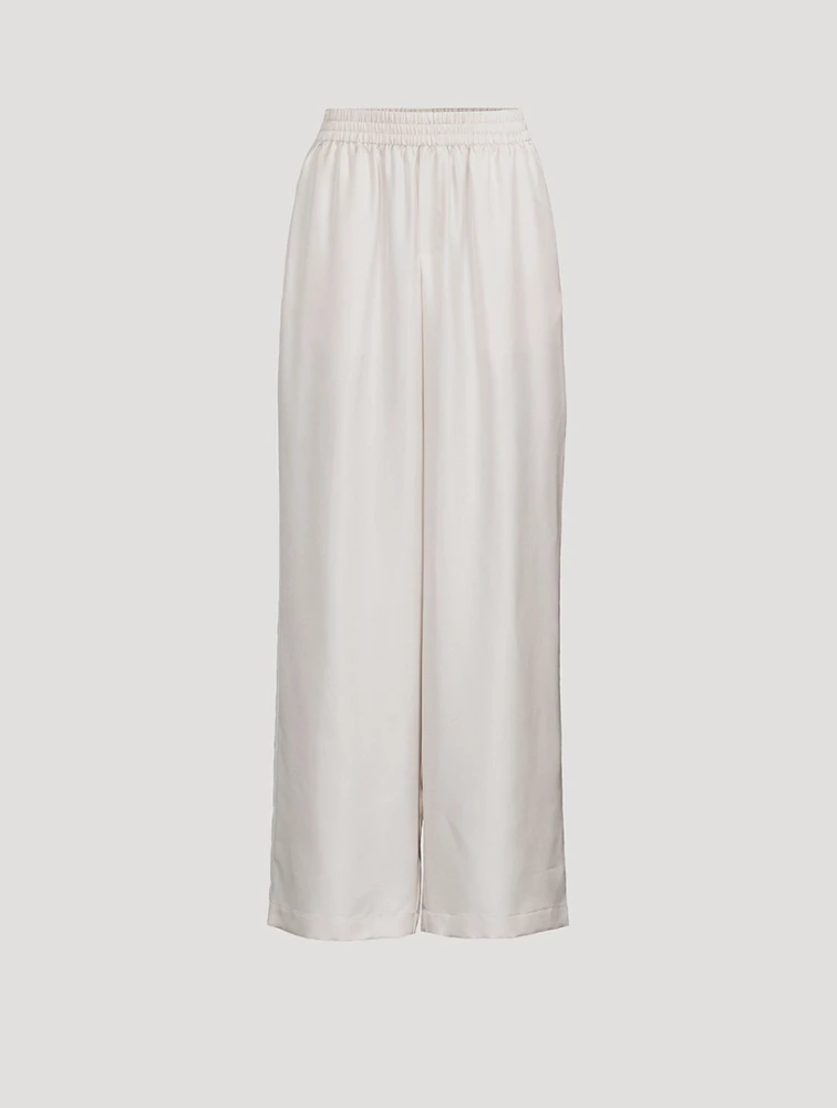 Wide-Leg Silk Trousers