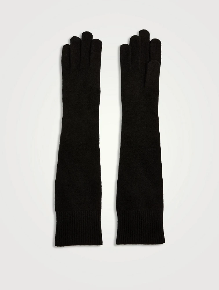 Long Wool And Cashmere Knit Gloves