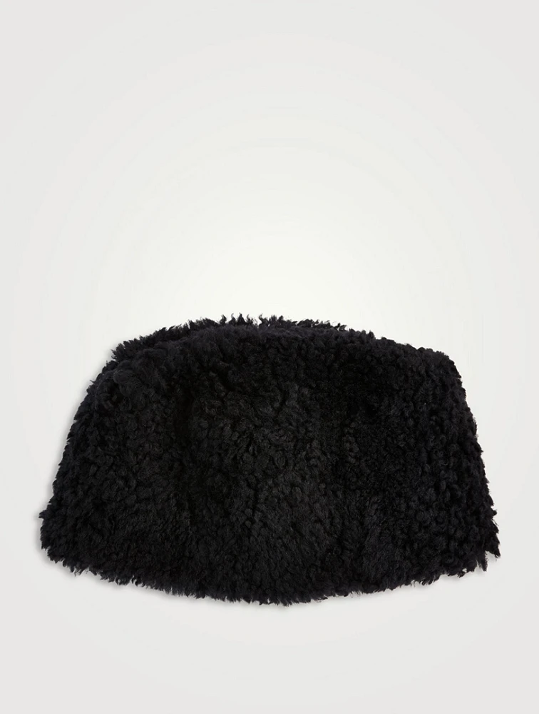 Shearling Pillbox Hat