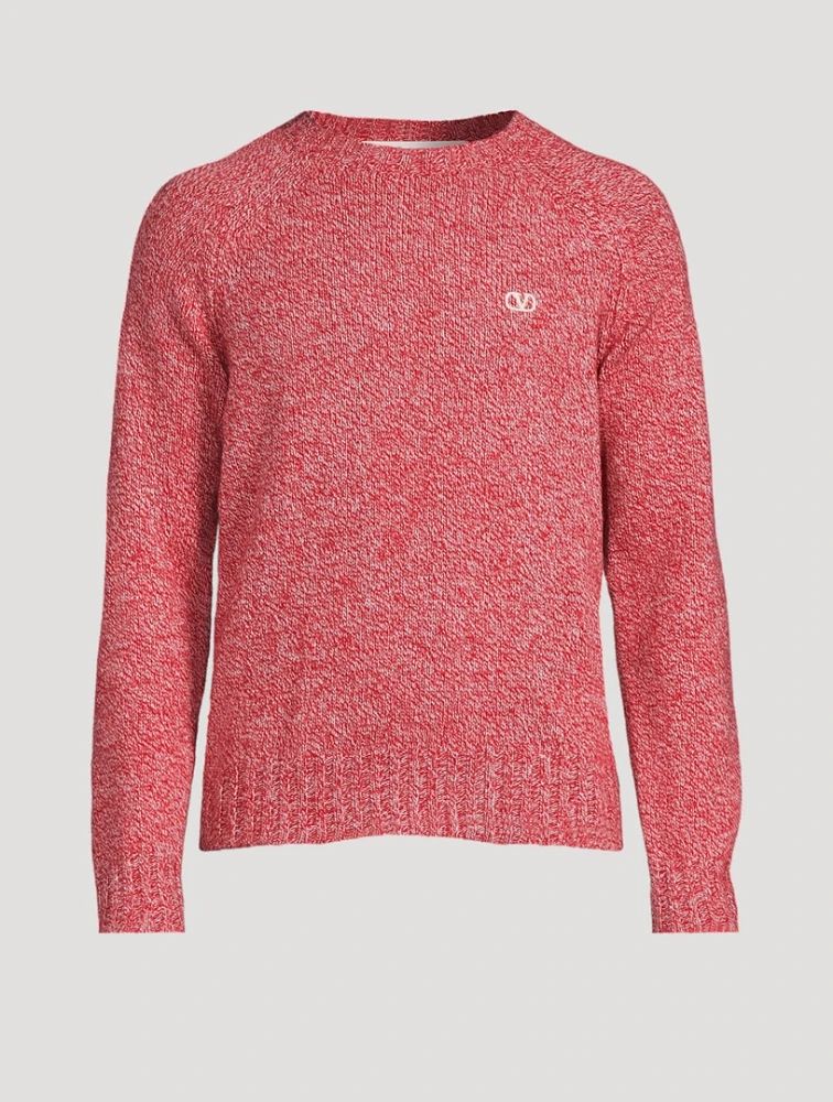 Embroidered VLogo Wool Sweater