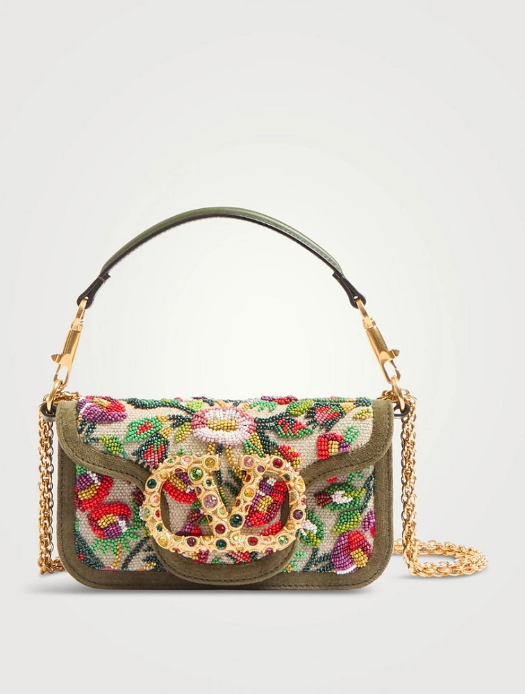 Small Locò Beaded Floral Shoulder Bag