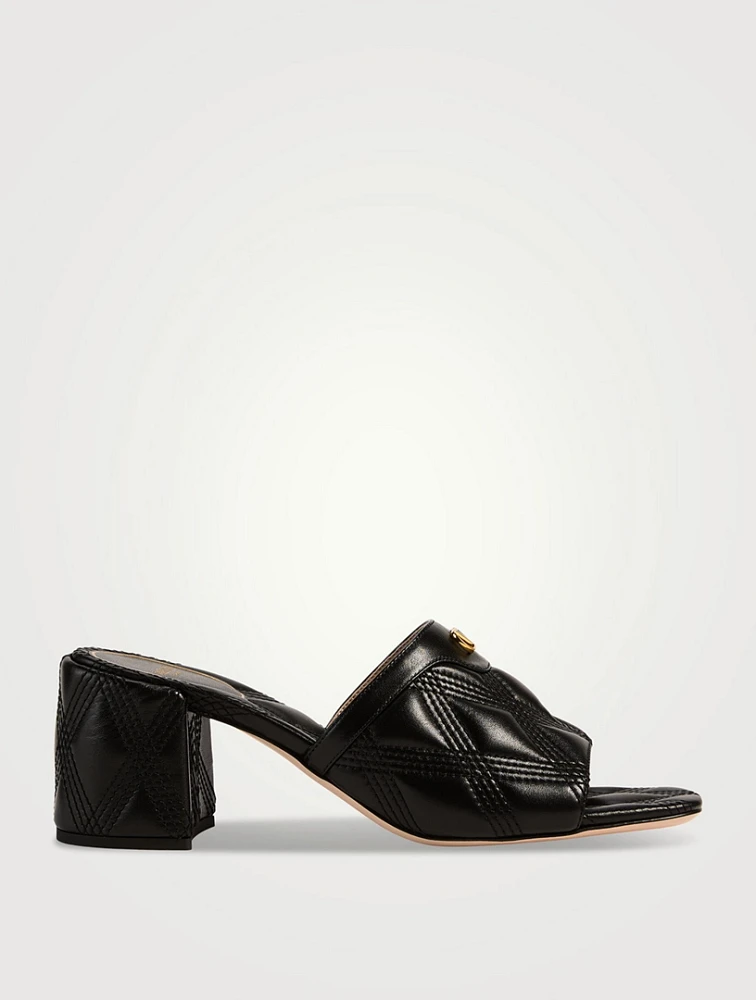 Quilted Leather Mules