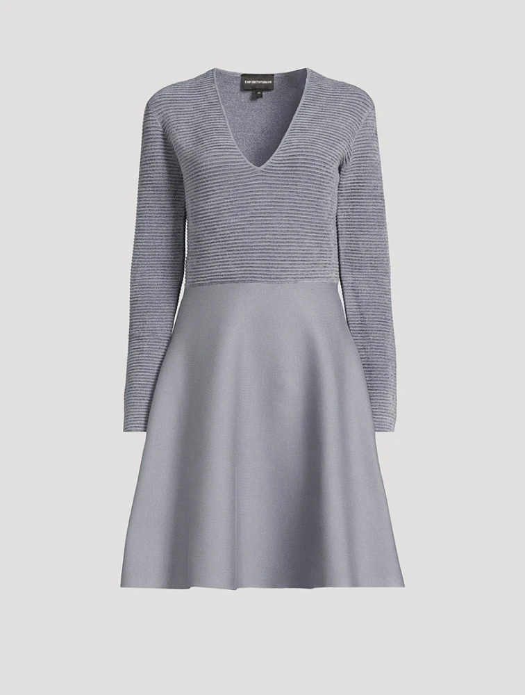 Mixed-Knit Mini Dress