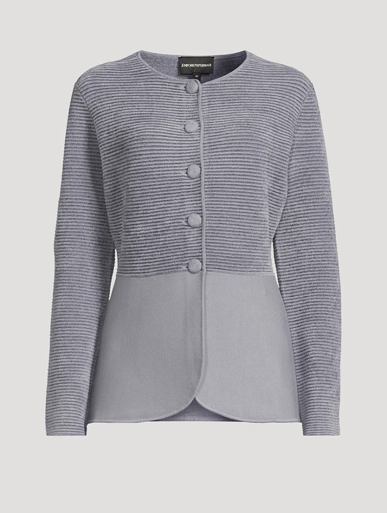 Mixed-Knit Jacket