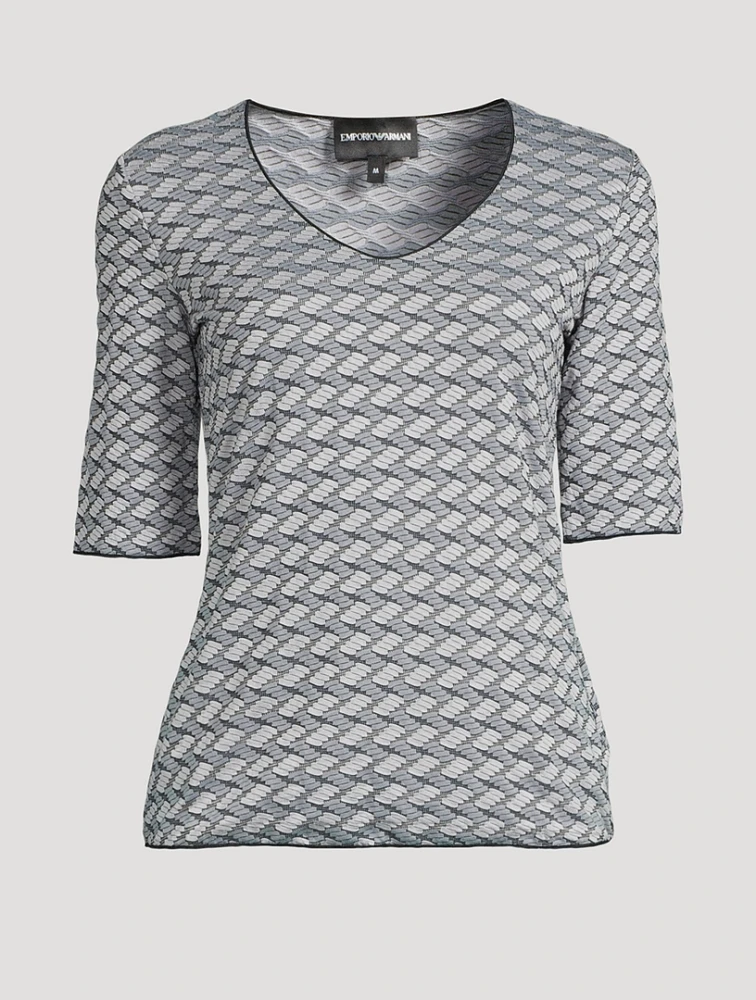 Embossed Jacquard Jersey T-Shirt
