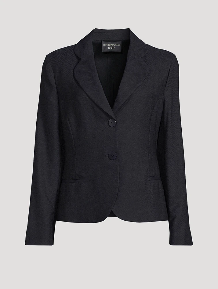 Icon Chevron Single-Breasted Blazer