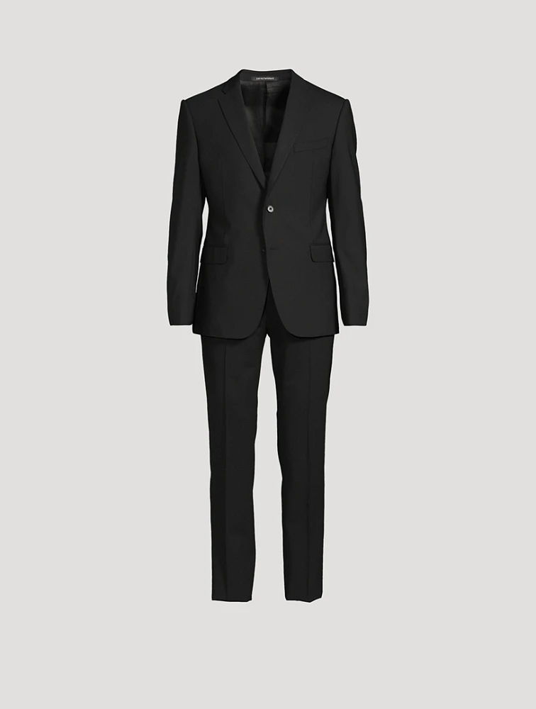Brushed Stretch Wool Two-Piece Suit