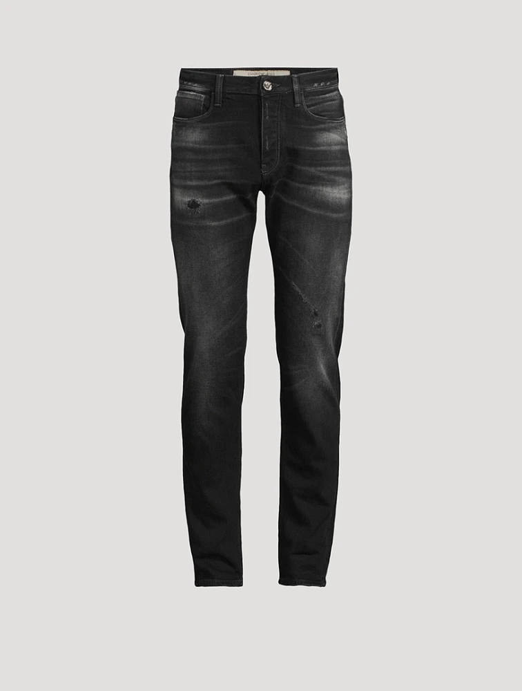 Low-Rise Slim Straight Jeans