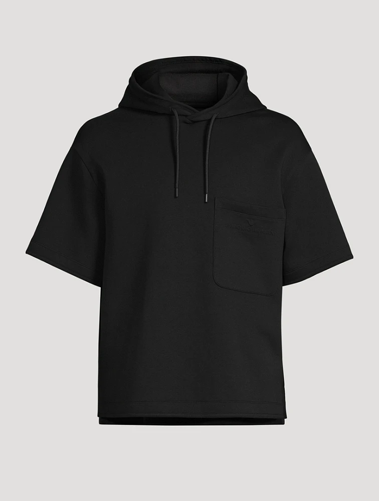 Stretch Jersey Short-Sleeve Hoodie