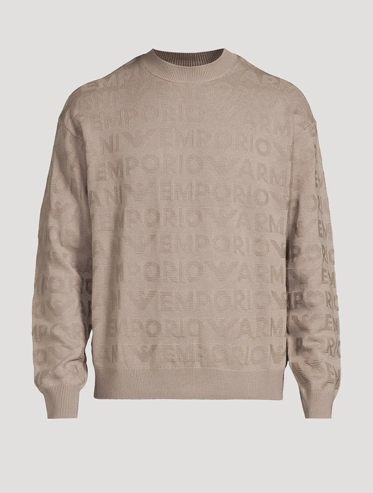 Wool Logo Jacquard Sweater