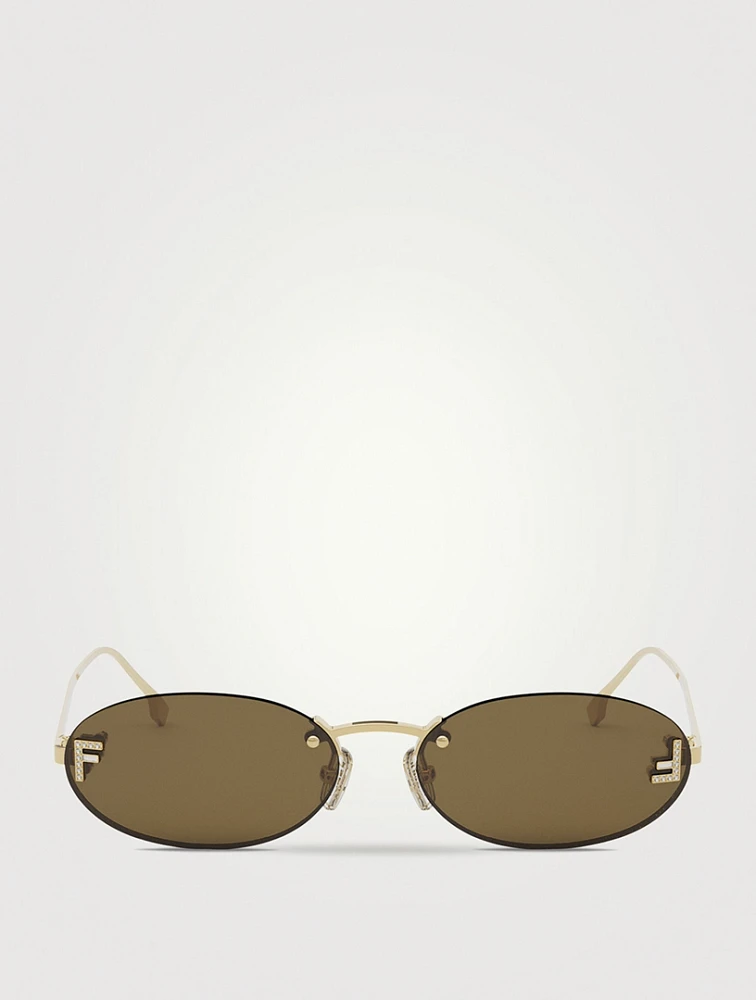 Fendi First Crystal Oval Sunglasses