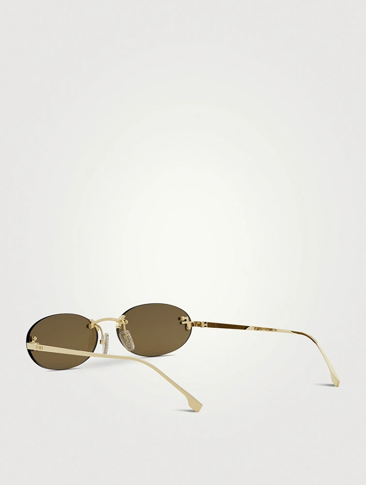 Fendi First Crystal Oval Sunglasses