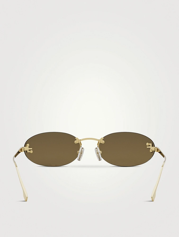 Fendi First Crystal Oval Sunglasses