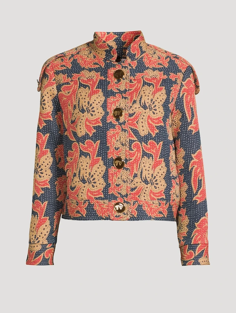 Quilted Jacket Floral Print